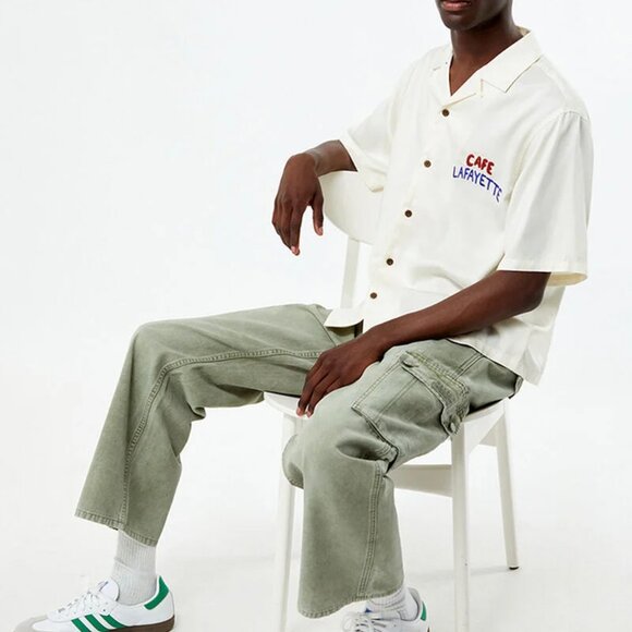 NWT!! Pacsun Tencel Graphic Oversized Camp Shirt - S - Picture 3 of 5